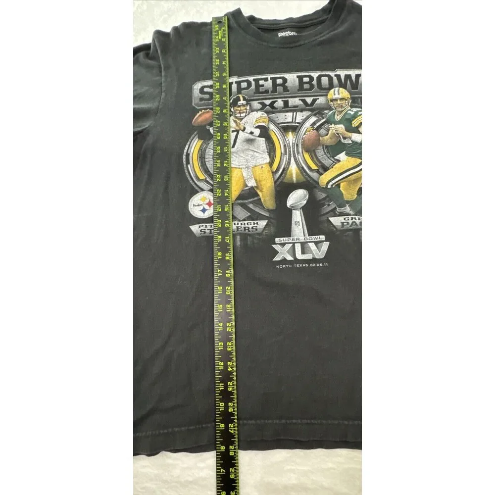 Reebok Exclusive Collection shirt  Super‎ Bowl XLV Steelers Packers Long Sleeve
